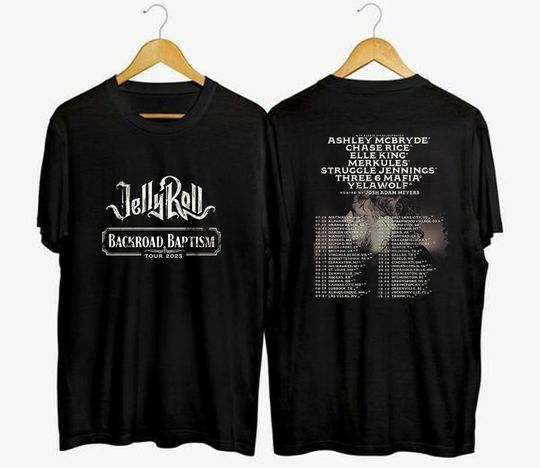 Discover Jelly Roll Backroad Baptism Tour 2023 Shirt, Jelly Roll Tour Shirt