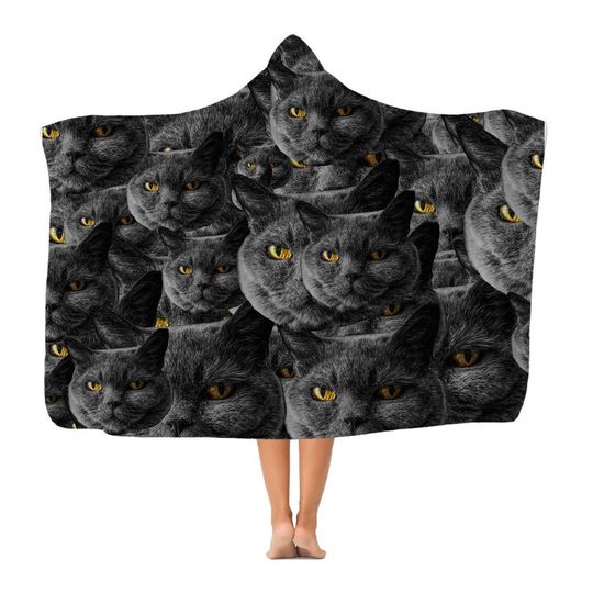 Discover Your Faces Custom Hooded Blanket