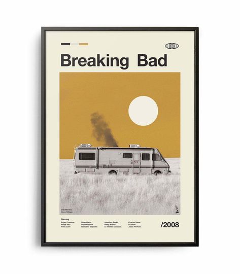 Discover Mid Century Modern Breaking Bad Posters, Modern Vintage Movie Poster