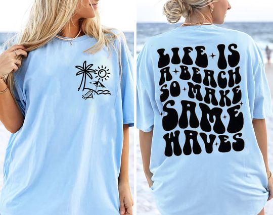 Discover Lifes A Beach Make Some Waves Shirt, Vintage Beach T-Shirt