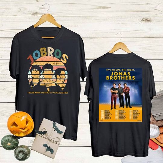 Discover Jonas Brothers Tour Dates Shirt, Five Albums One Night The Tour 2023 Shirt