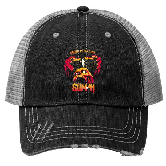 Discover Sum 41 Print Trucker Hats - Punk Band - All Killer No Filler - In Too Deep