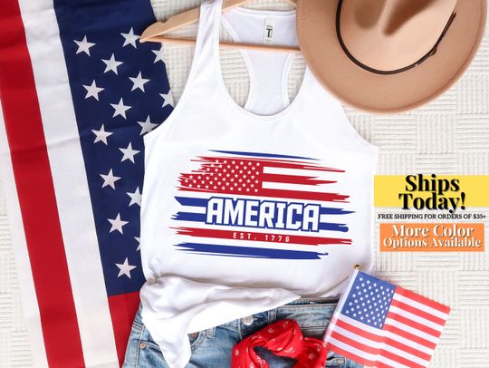 Discover 1776 Sleeveless Shirt, 4th of July Tank Tops Women