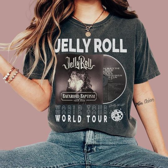 Discover Jelly Roll Music Shirt, 90s Y2K Merch Vintage Jelly Roll Backroad Baptism Tour 2023 Shirt