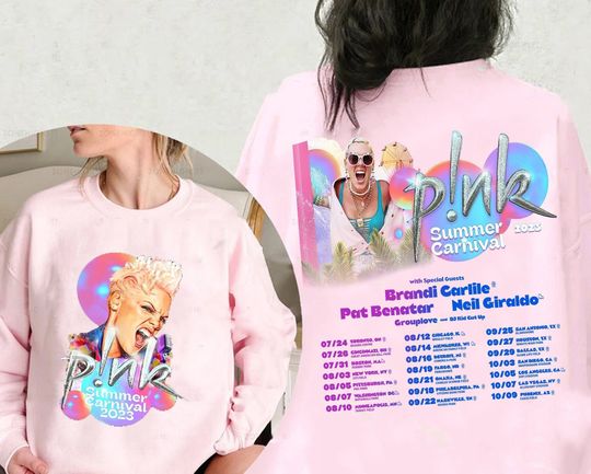 Discover Pink Summer Carnival Tour 2023 Shirt, Pink Tour 2023, Pink Tour, Pink On Tour Shirt, 2023 Tour Shirt
