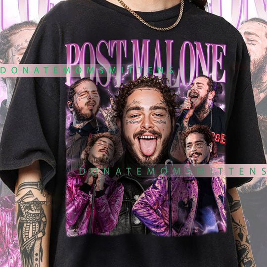 Discover Post Malone 90s Vintage Rap Fan Gift Tee, Post Malone T-Shirt, Post Malone Shirts
