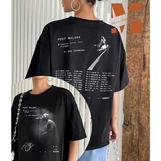 Discover Posty 2 Side Print Shirt, Twelve Carat Tour 2023, Posty Europe Tour T-Shirt