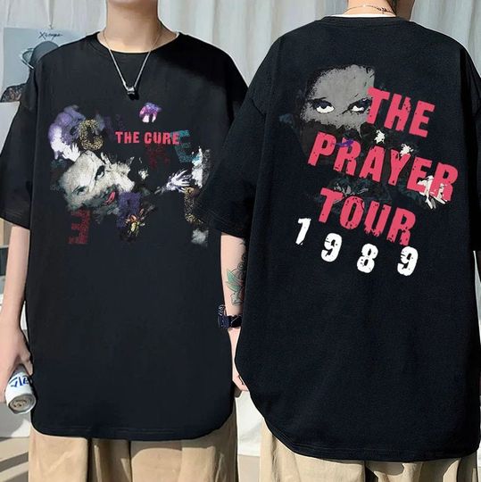 Discover The Cure The Prayer Tour 1989 Robert Smith Double Sided Print Tshirt