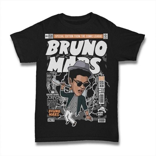 Discover Bruno Mars Comic Style 2023 T-shirt, World Tour 2023 Shirt