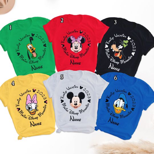 Discover Custom Family Vacation 2023 Matching Shirt, Making Memories Family Trip Shirt, Mouse and Friends Group Shirt