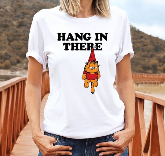 Discover Funny Pinned Up Cat Shirt, Hang In There Shirt, Funny Sarcastic Shirt