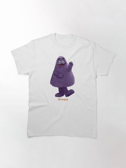 Discover 1970s Big Burger Joint Purple "Grimace" Monster Mascot Character Classic T-Shirt