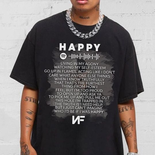 Discover NF Happy Rap Shirt, NF With Spotify, NF Happy T-shirt
