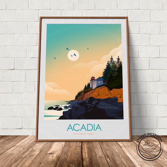 Discover Acadia National Park Print, Travel Print, Travel Poster