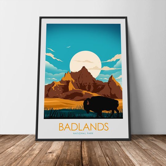 Discover Badlands Art Print poster Home Decor Wall art Travel Poster