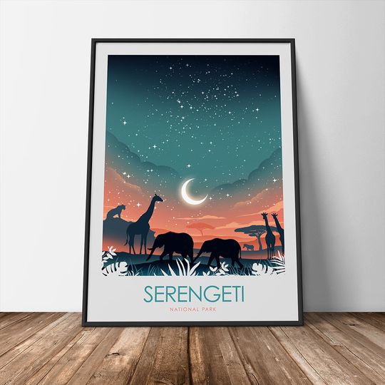 Discover Art Print Poster Wall Art Serengeti Travel Print
