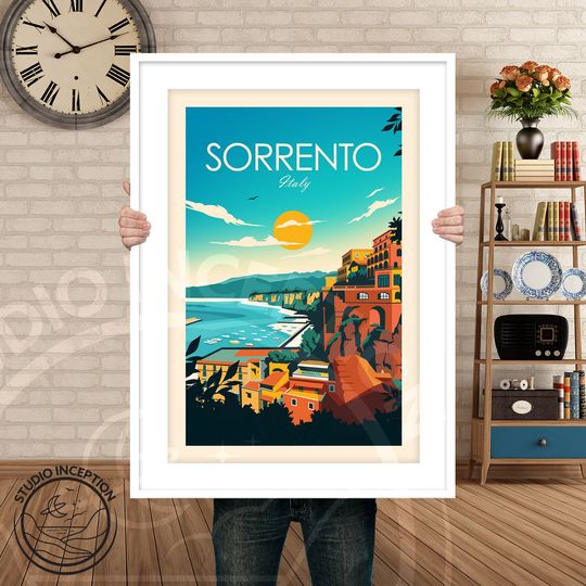Discover Italy Print - Italy Poster - Sorrento Print | Travel Poster