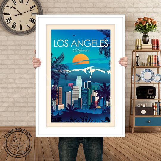 Discover Los Angeles Travel Print, Los Angeles Poster