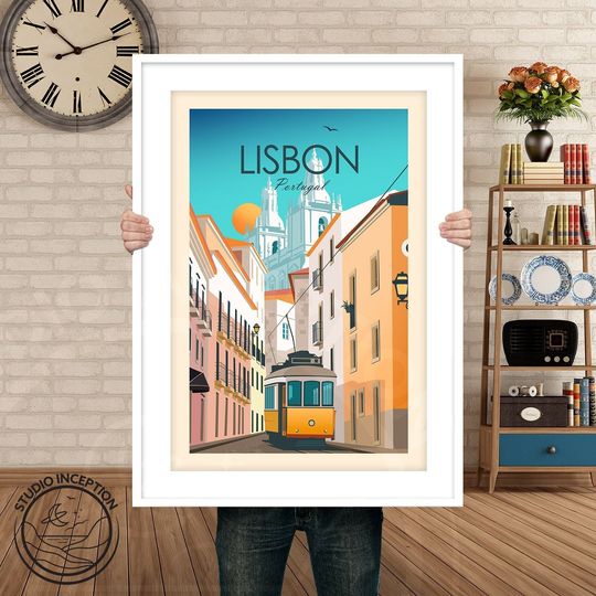 Discover Lisbon Portugal Print, Wall art Art Print, Poster, Travel Print