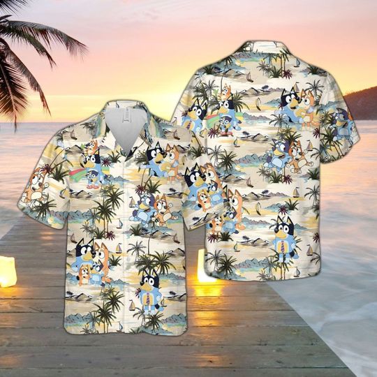 Discover BlueyDad Hawaiian Shirt, BlueyDad n Bingo Beach Hawaiian Shirts