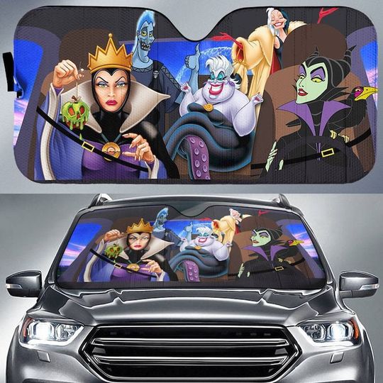 Discover Family Villains Car Sunshade, The Villains Collection Auto Sunshade