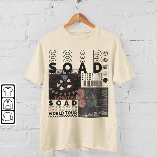 Discover Album Hypnotize Graphic Tee 90s, Vintage SOAD World Tour 2023, SYSTEM OF DOWN Music Shirt
