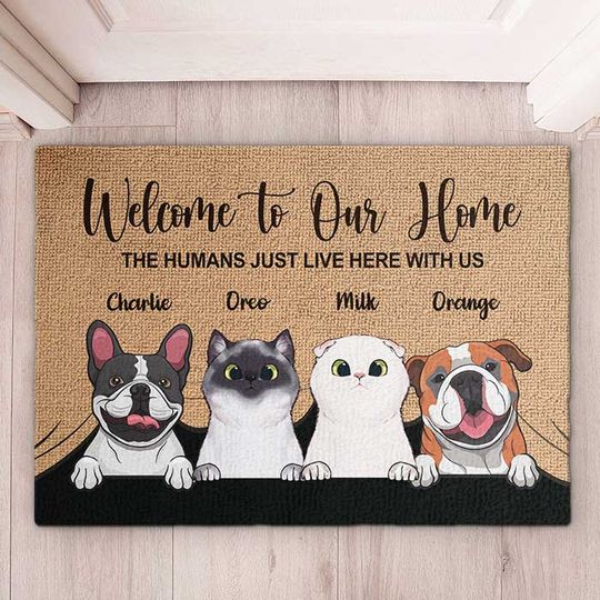 Discover Welcome To The Pet Home - Funny Personalized Pet Decorative Mat, Doormat