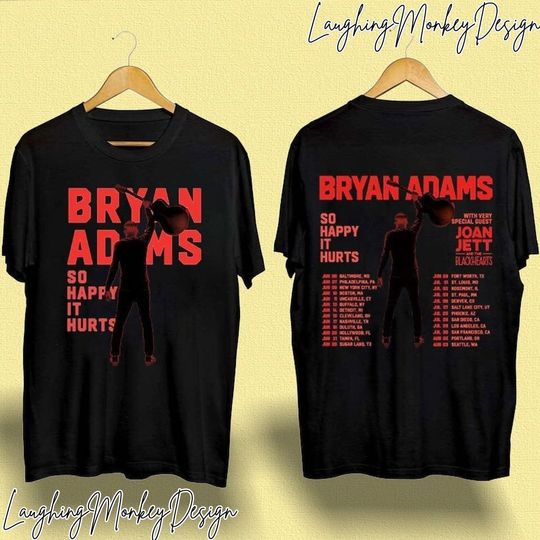 Discover Bryan Adams Tour 2023 Shirt, Bryan Adams So Happy Hurts Tour Shirt