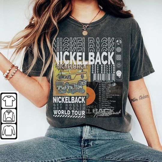 Discover Nickelback Music Shirt, Merch Vintage Get Rollin' Tour 2023 Tee