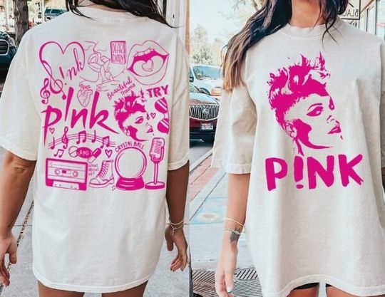 Discover 2 Sides P!nk Pink Singer Summer Carnival 2023 Tour T-Shirt, Trustfall Album Shirt