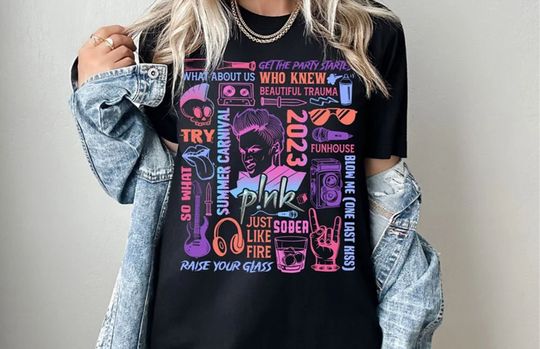 Discover Pink P!nk Summer Carnival 2023 Tour Tee, P!nk Music Shirt, Pink Summer Carnival Shirt