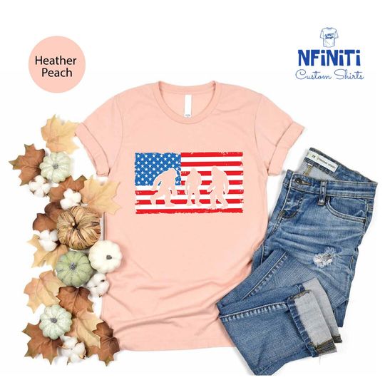 Discover 4Th Of July Flag Shirts, Human Silhouette Usa Flag Shirts, Patriotic T-Shirt