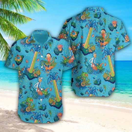 Discover Rick And Rickandmorty Hippie Hawaiian Aloha Shirt