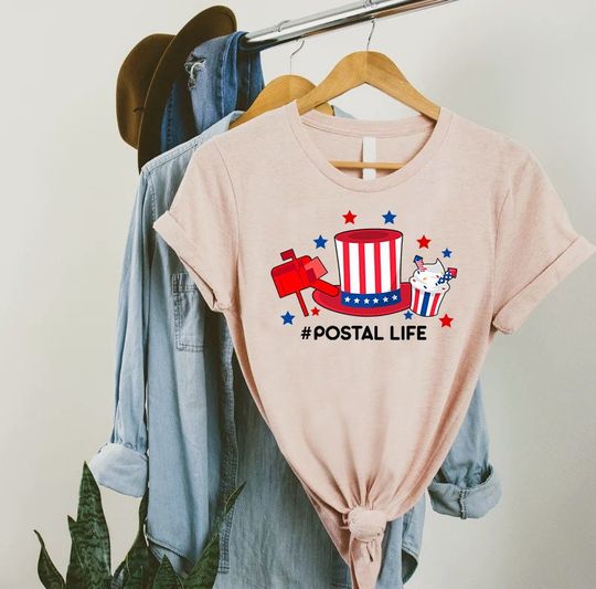 Discover Postal Life 4th Of July Shirt,Mailman Mail Lady Shirt,Postal Worker Gift, Patriotic Postal Worker Tee