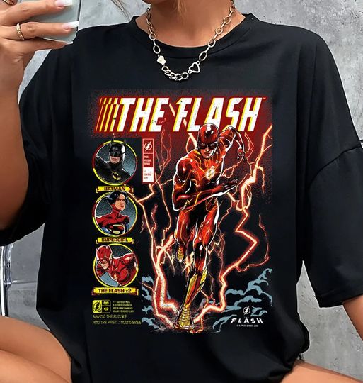 Discover The Flash movie 2023 shirt, Flash Super hero Tees, Ezra Miller Movie Shirt,DC comic tees