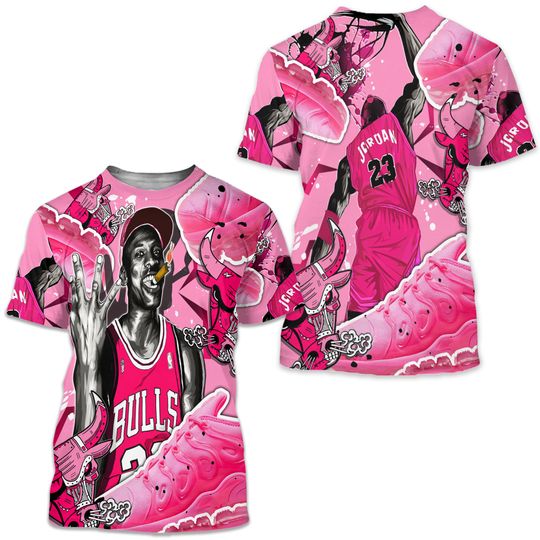 Discover Bull 23 Jordan Unisex Sneaker Shirt Match Plus Triple Pink Tee