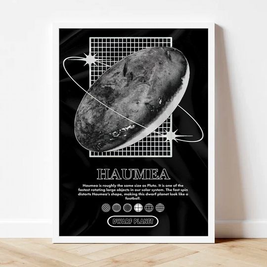 Discover haumea planet, graphic design Premium Matte Vertical Poster