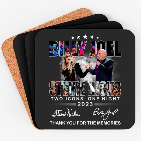 Discover Two Icons One Night Billy Joel Stevie Nick Tour Coasters