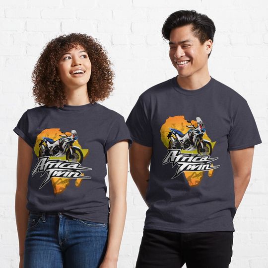 Discover Kopie von Africa Touring Twin Motorcycle Sign Off-road bike T-Shirt