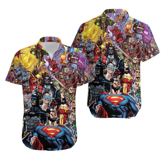 Discover Justice League Characters Hawaiian Shirt Summer Vacation Hawaiian Shirt
