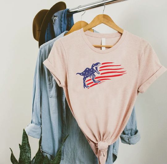 Discover American Dinosaur T-Shirt - Fun 4th of July Design