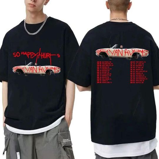 Discover Bryan Adams Tour 2023 T-Shirt, So Happy Hurts Tour, Vintage Bryan Adams Shirt