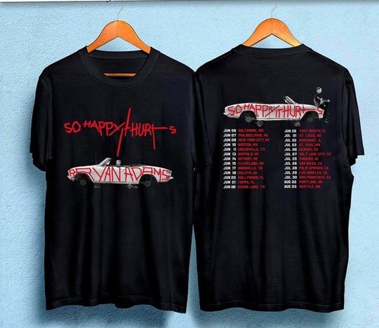 Discover Bryan Adams Tour 2023 Two Sides T-Shirt - Vintage Music Merchandise