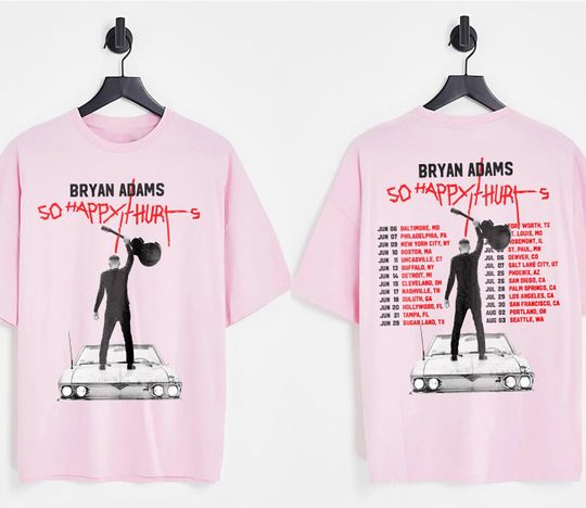 Discover Bryan Adams Tour 2023 Two Sides T-Shirt - Vintage Music Merchandise