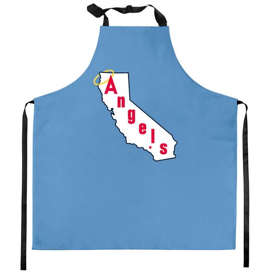 Discover Throwback California Angels Baseball Logo Kitchen Aprons