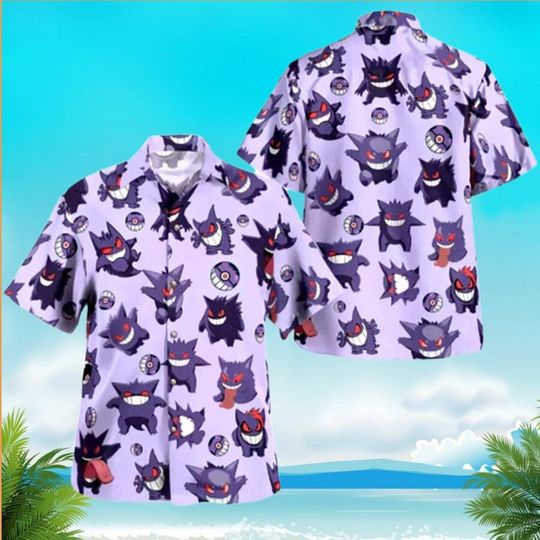 Discover Gengar Hawaiian Shirt Tropical , Gengar Hawaiian Pattern Hawaii Shirt Aloha Anime