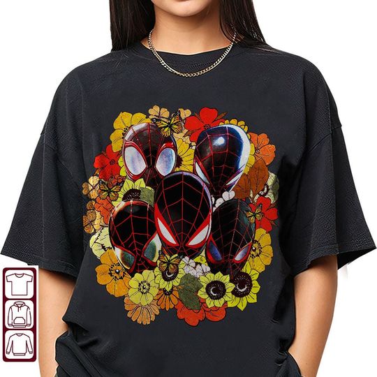 Discover Miles Morales Floral Merch T-shirt