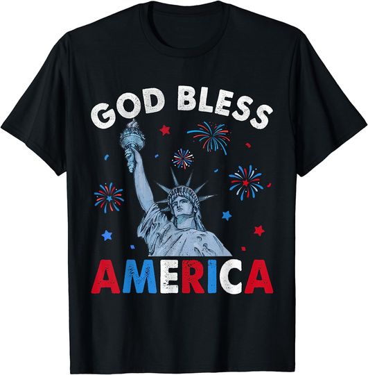 Discover God Bless America July 4th Independence Day USA Mens Womens T-Shirt