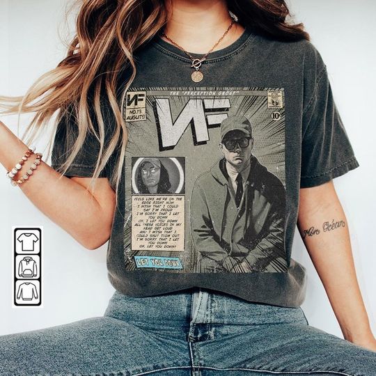 Discover Nf Comic Shirt, 90S Vintage Merch Book Art Nf Hope Album World Tour Ticket 2023 Graphic Tee