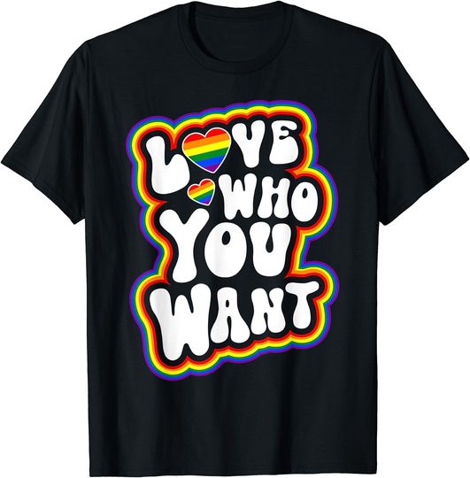 Discover Love Who You Want Gay Pride LGBT Rainbow T-Shirt
